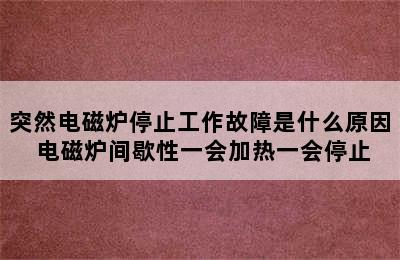 突然电磁炉停止工作故障是什么原因 电磁炉间歇性一会加热一会停止